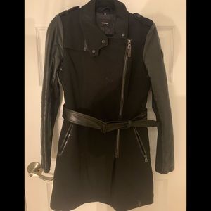 Rudsak coat with leather sleeves